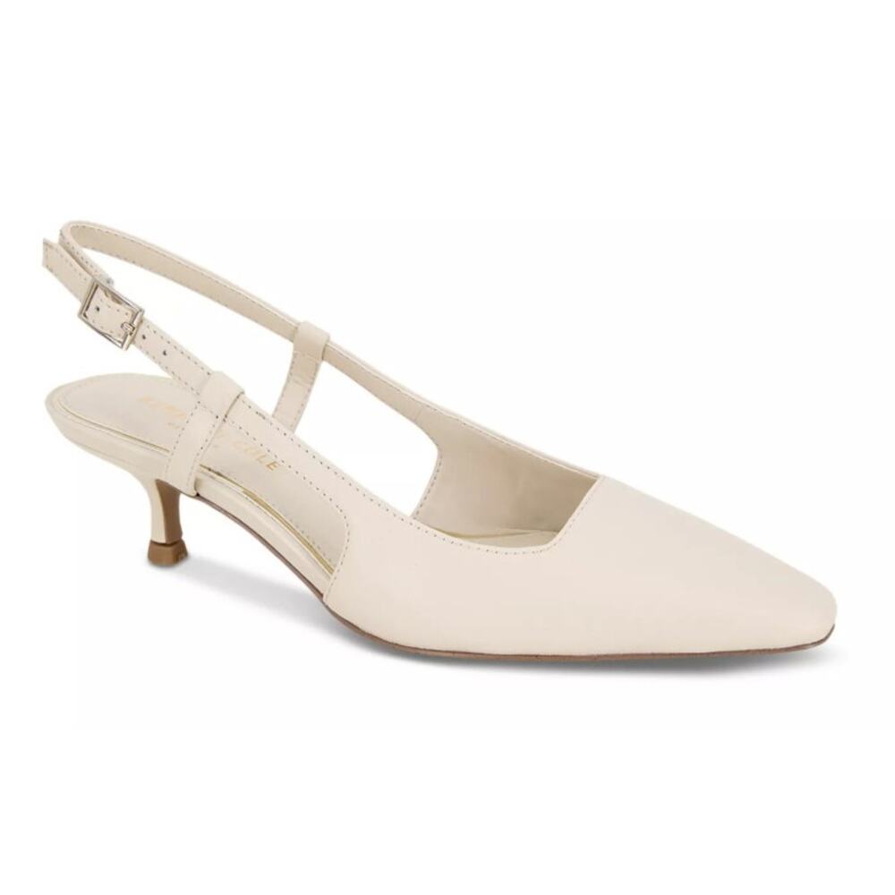 NEW Kenneth Cole Martha Slingback Pumps Heels Women's 5 Tan Beige - Picture 1 of 11
